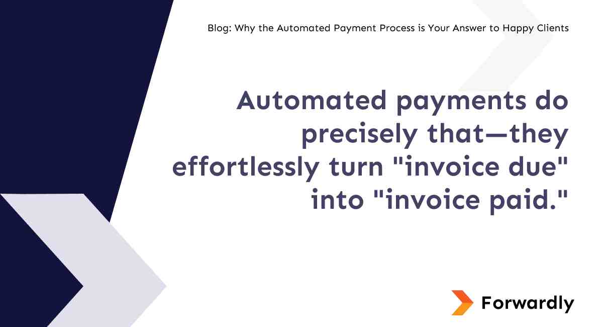 Automated payments do precisely that—they effortlessly turn "invoice due" into "invoice paid."