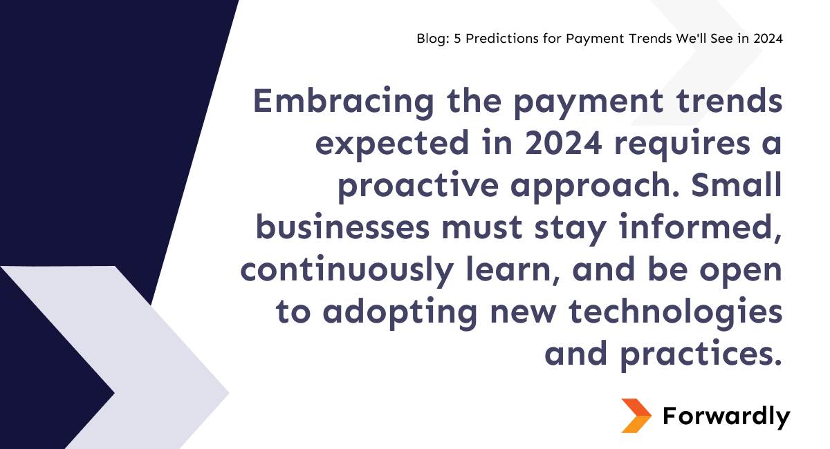Title card sharing updates about payment trends